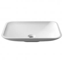 Kraus KSV-4MW - Natura Rectangle Vessel Composite Bathroom Sink with Matte Finish and Nano Coating in White