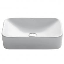 Kraus KCV-122 - Elavo Rectangular Vessel White Porcelain Ceramic Bathroom Sink, 19 inch