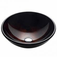 Kraus GV-684 - KRAUS Round Brown Glass Vessel Bathroom Sink, 16 1/2 inch