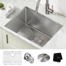 Kraus KHU101-24L - Standart PRO 24'' Undermount 16 Gauge Stainless Steel Single Bowl Laundry Utility Sink