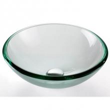 Kraus GV-101-19mm - KRAUS 19 mm Thick Glass Vessel Sink in Clear