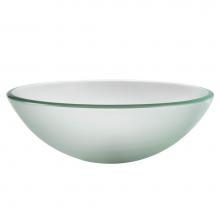 Kraus GV-101FR - KRAUS Round Frosted Glass Vessel Bathroom Sink, 16 1/2 inch