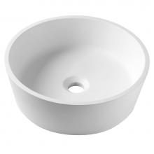 Kraus KSV-1MW - Natura Round Vessel Composite Bathroom Sink with Matte Finish and Nano Coating in White