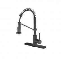 Kraus KPF-1610MB-DP03MB - Bolden Single Handle 18-Inch Commercial Kitchen Faucet with Deck Plate in Matte Black Finish