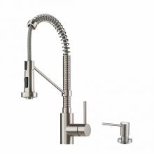 Kraus KPF-1610SFS-KSD-43SFS - Spot Free Bolden 18-Inch Commercial Kitchen Faucet with Soap Dispenser in all-Brite Stainless Stee