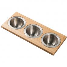 Kraus KSC-1003BB - Workstation Kitchen Sink Serving Board Set with Round Stainless Steel Bowls