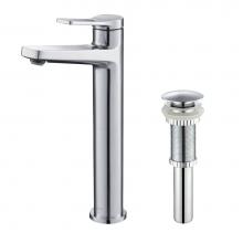 Kraus KVF-1400CH-PU-10CH - Indy Single Handle Vessel Bathroom Faucet with Matching Pop-Up in Chrome