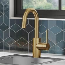 Kraus KPF-2600BB - KRAUS Oletto Single Handle Kitchen Bar Faucet with QuickDock Top Mount Assembly in Brushed Brass