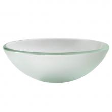 Kraus GV-101FR-14 - KRAUS Round Frosted Glass Vessel Bathroom Sink, 14 inch