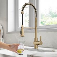 Kraus KFF-1691BG - Britt 2-in-1 Commercial Style Pull-Down Single Handle Water Filter Kitchen Faucet for Reverse Osmo