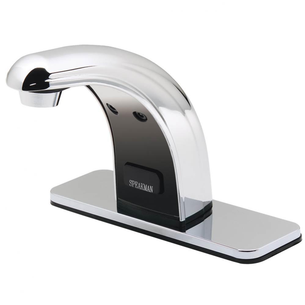 SensorFlo Classic S-8711-CA-E Battery Powered Sensor Faucet with 4&apos;&apos; Deck Plate and Unde