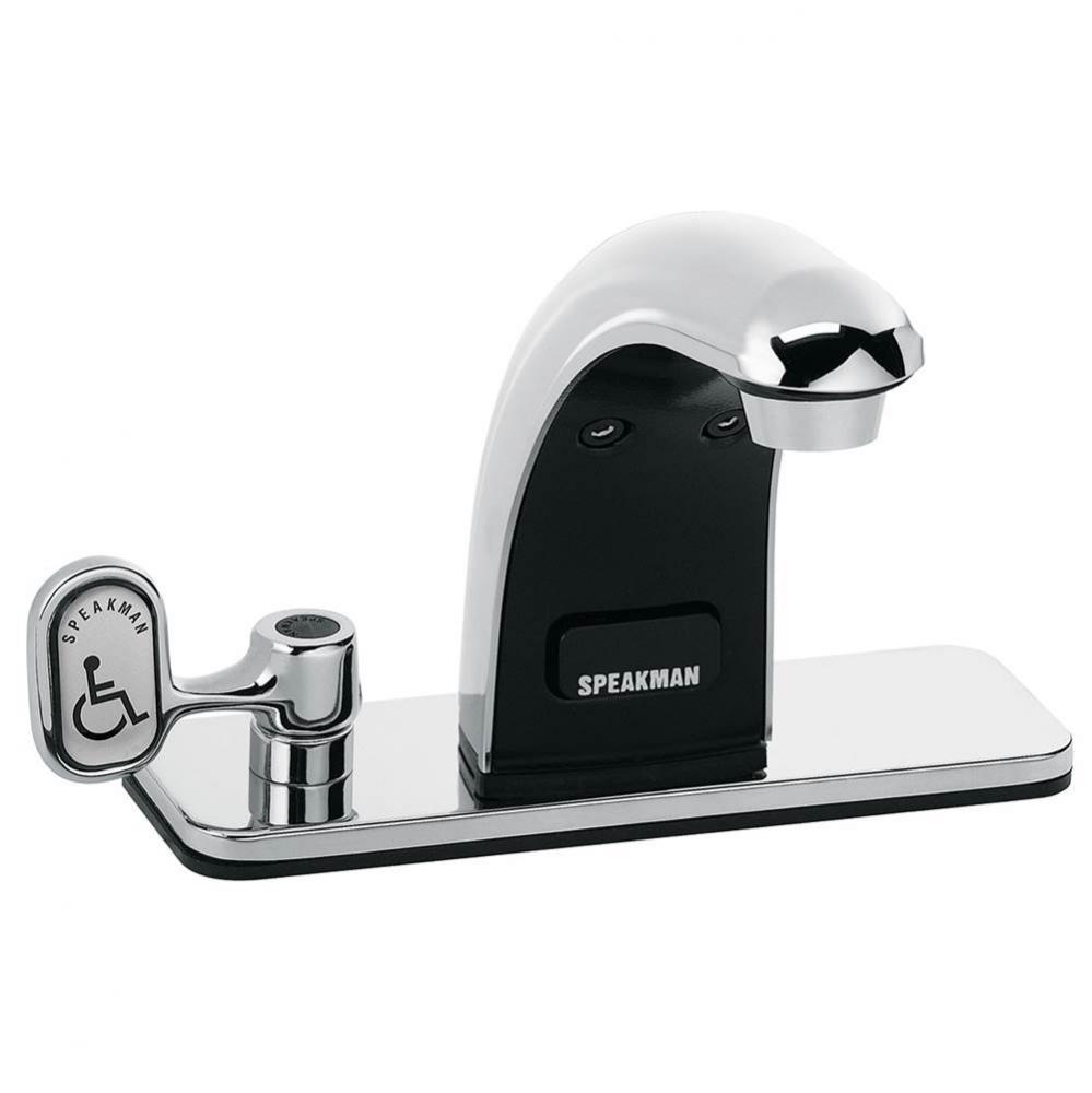 SensorFlo Classic S-8818-CA-E AC Powered Sensor Faucet with 4&apos;&apos; Deck Plate, Under Cntr M