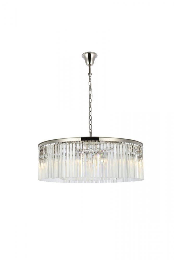 Sydney 10 light polished nickel Chandelier Clear Royal Cut Crystal