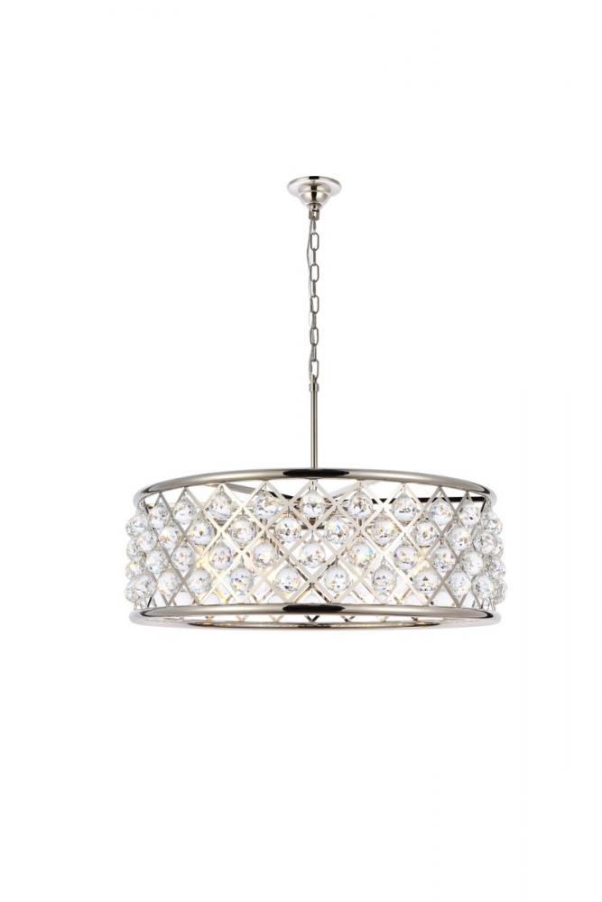 Madison 8 light polished Nickel Chandelier Clear Royal Cut Crystal