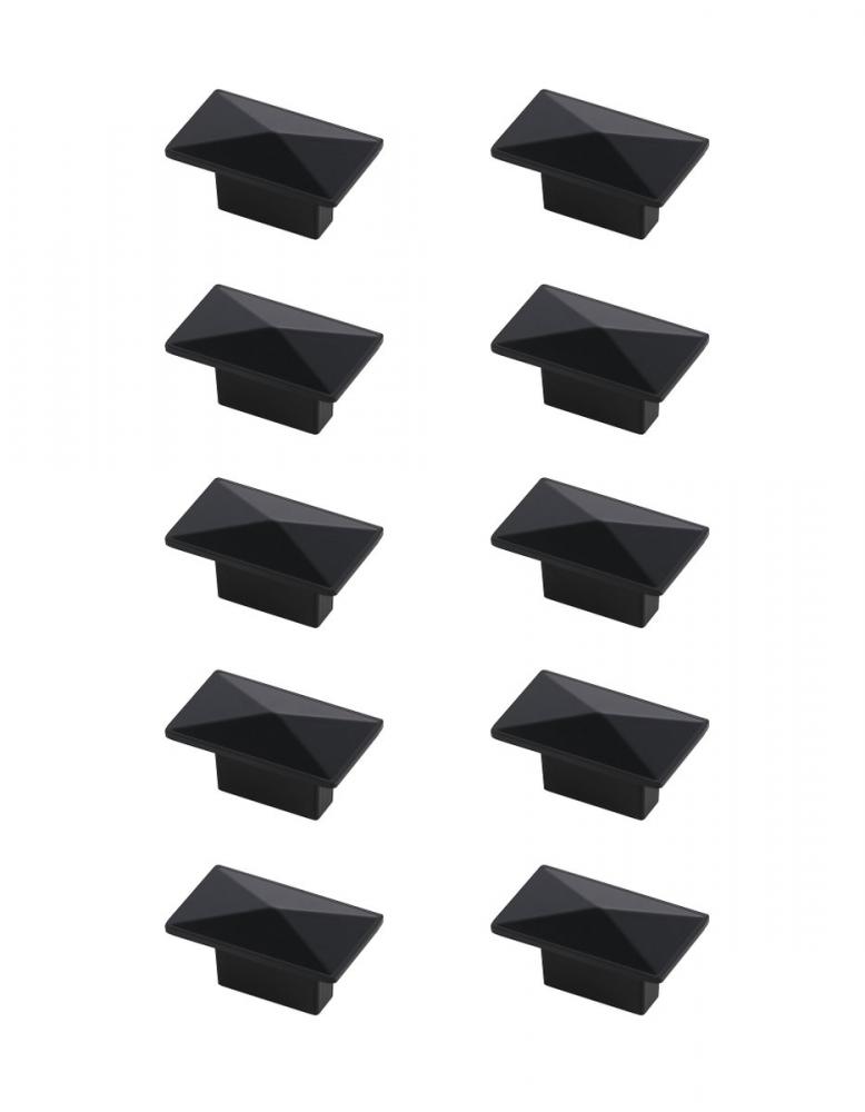 Perry 2&#34; Matte Black Rectangle Knob Multipack (Set of 10)