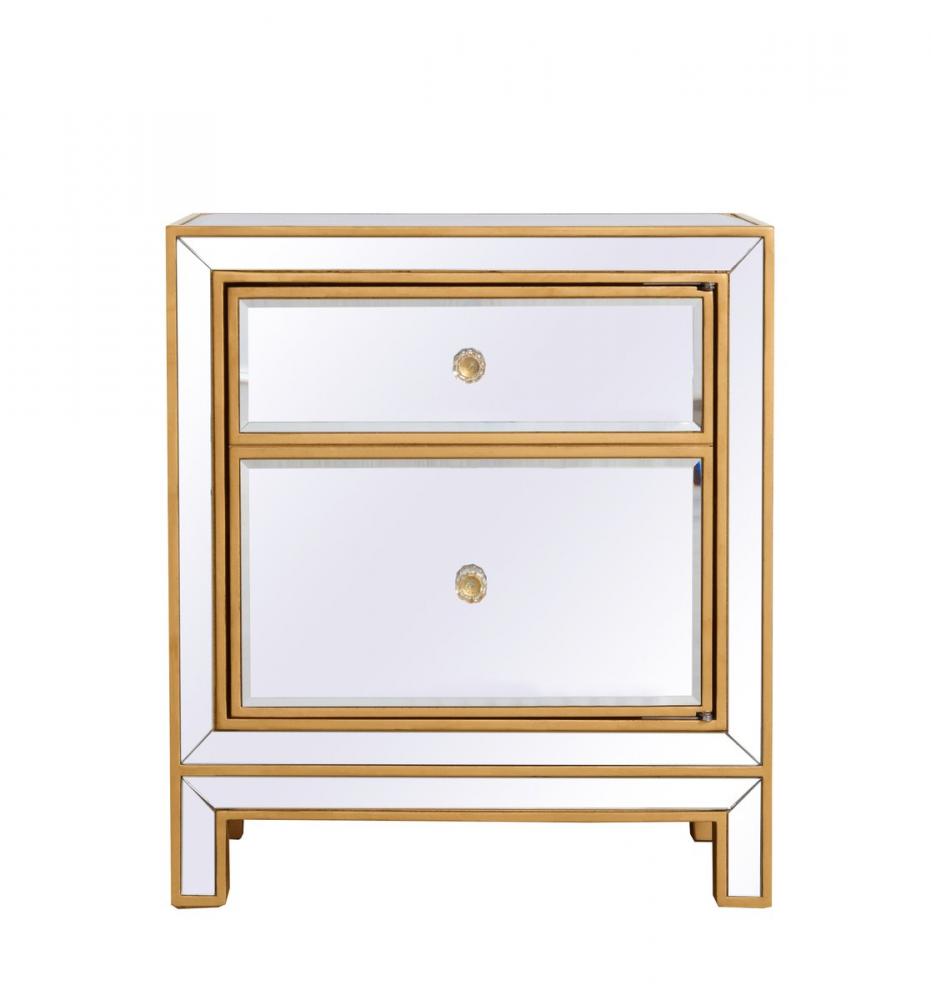 End table 1 door 21in. W x 14in. D x 24in. H in gold