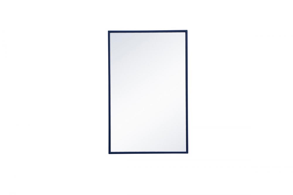 Metal frame rectangle mirror 18x28 inch in blue