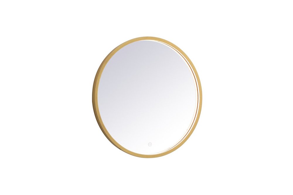 Pier 24 inch LED mirror with adjustable color temperature 3000K/4200K/6400K in brass