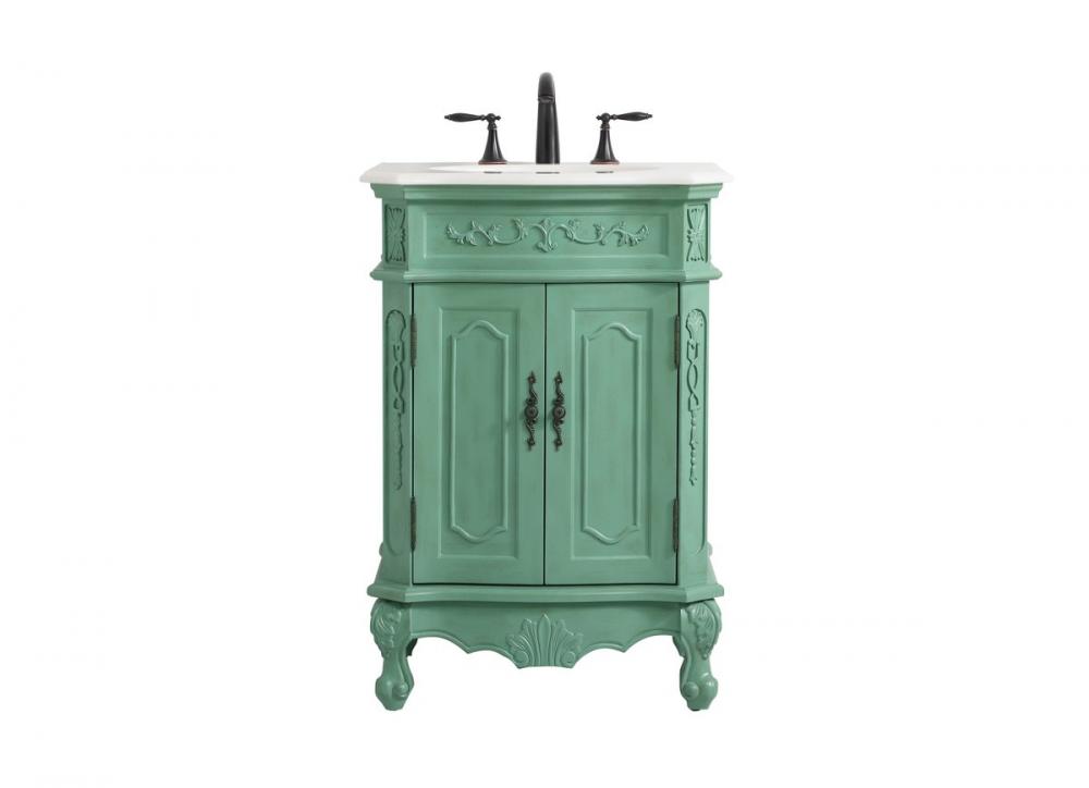 24 inch Single bathroom vanity in vintage mint