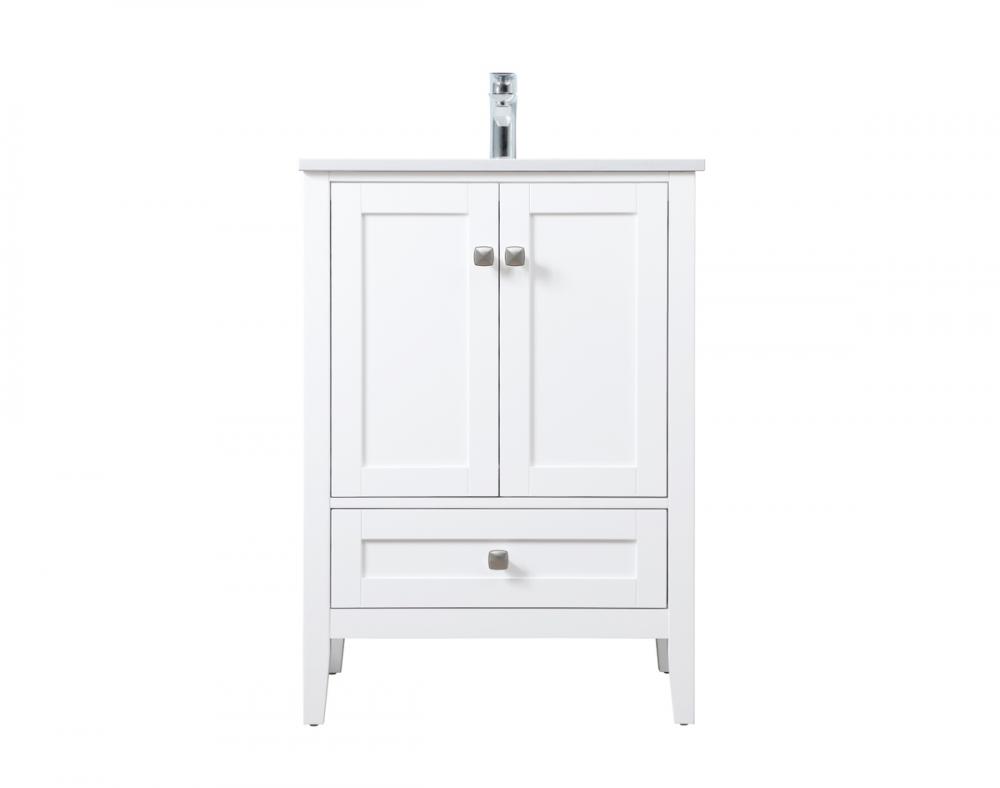 24 Inch SIngle Bathroom Vanity In White