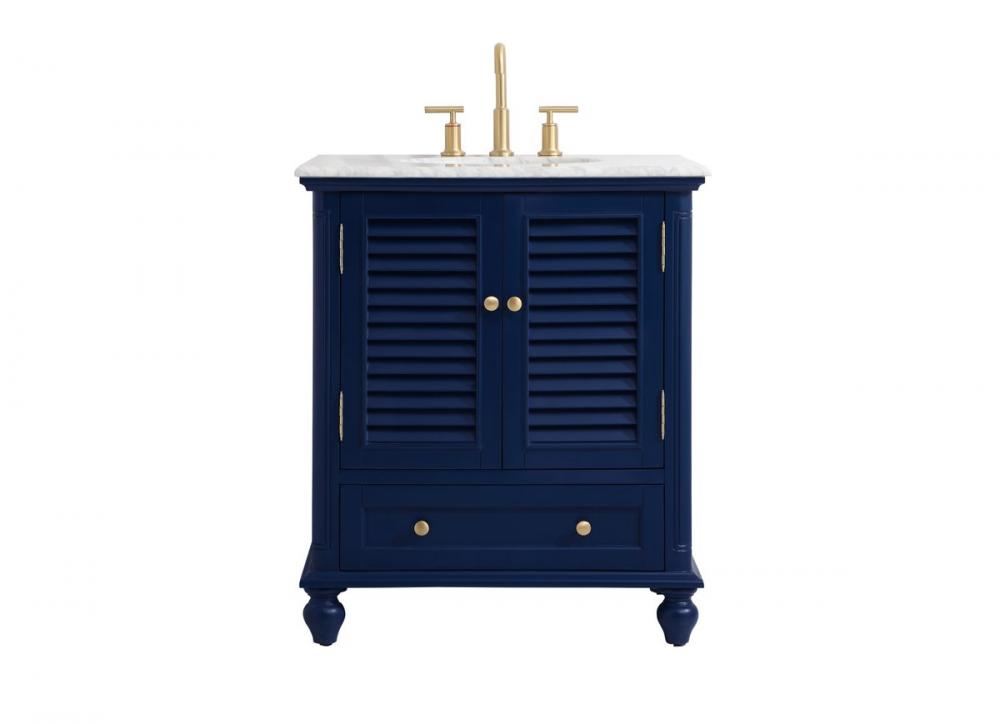 30 inch Single bathroom vanity in blue