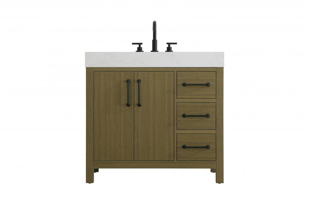 36 inch Single Bathroom Vanity In Chestnut Brown