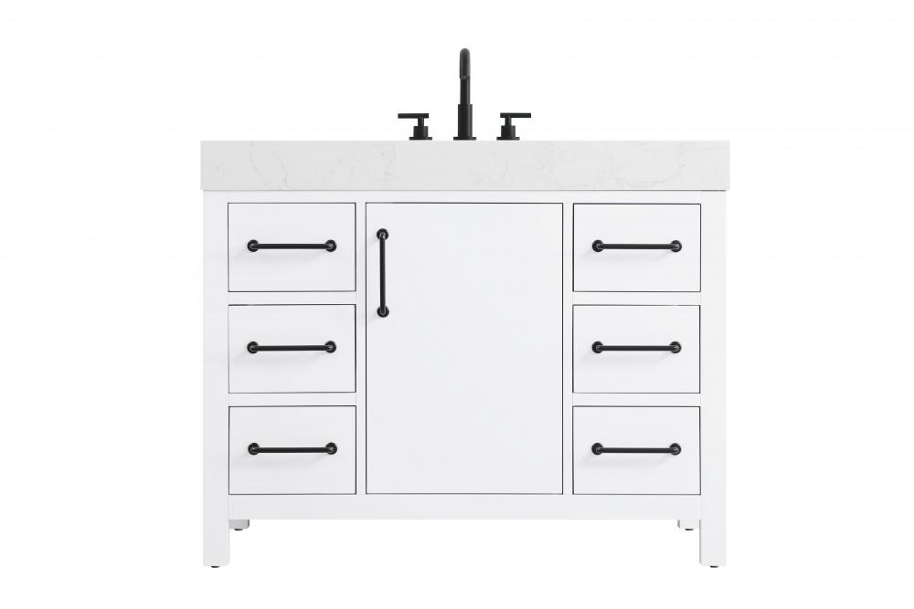 42 inch Single Bathroom Vanity In White