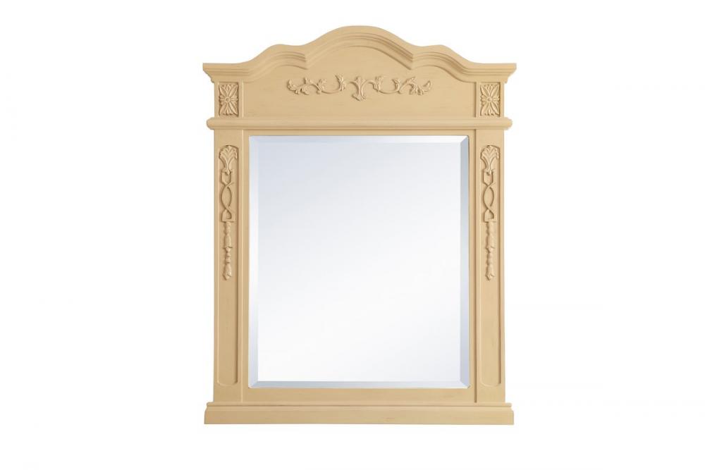 Wood frame mirror 28 inch x 36 inch in Light Antique Beige