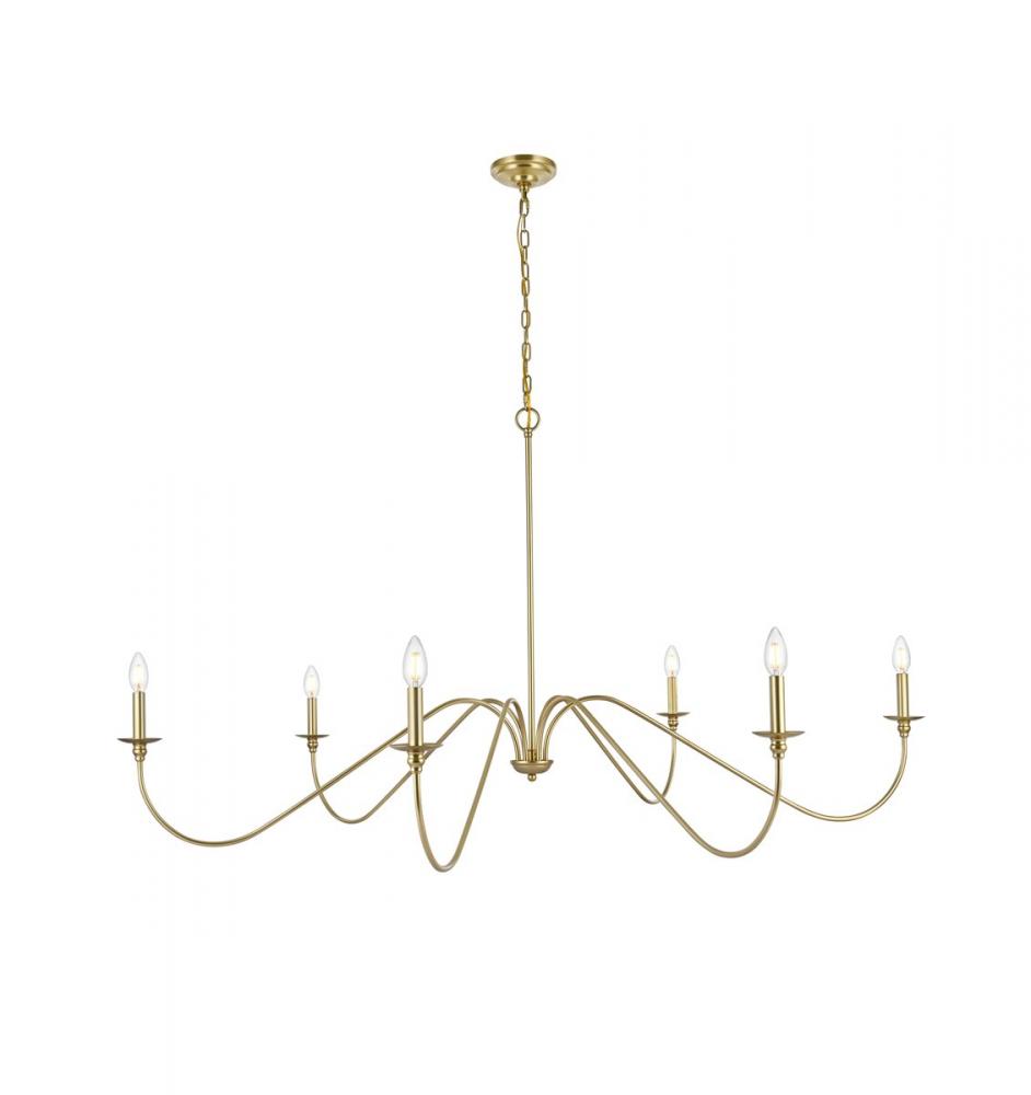 Rohan 60 inch chandelier in Brass