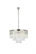 Elegant 1201D26PN/RC - Sydney 9 Light Polished Nickel Chandelier Clear Royal Cut Crystal