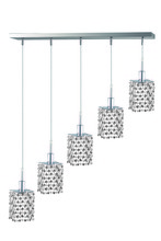 Elegant 1285D-O-S-CL/SS - Mini 5 light Chrome Pendant