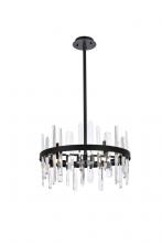 Elegant 2200D20BK - Serena 20 Inch Crystal Round Pendant in Black