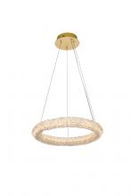 Elegant 3800D18SG - Bowen 18 Inch Adjustable LED Chandelier in Satin Gold