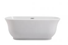 Elegant BT10259GW - 59 inch soaking bathtub in glossy white