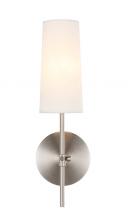 Elegant LD6004W5BN - Mel 1 light Burnished Nickel and White shade wall sconce