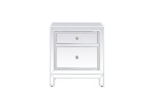 Elegant MF72016WH - 21 inch mirrored end table in white