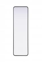 Elegant MR8A1860BLK - Contour Metal Rectangle Mirror 18x60 in Black