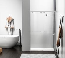 Elegant SD303-4876BNK - Semi-frameless shower door 48 x 76 Brushed Nickel