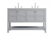 Elegant VF16454DGR - 54 inch Double Bathroom Vanity in Grey