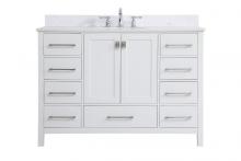 Elegant VF18848WH-BS - 48 inch Single Bathroom Vanity in White with Backsplash