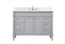 Elegant VF31848GR-BS - 48 Inch Single Bathroom Vanity in Grey with Backsplash