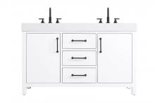 Elegant VF60654DWH - 54 inch Double Bathroom Vanity In White