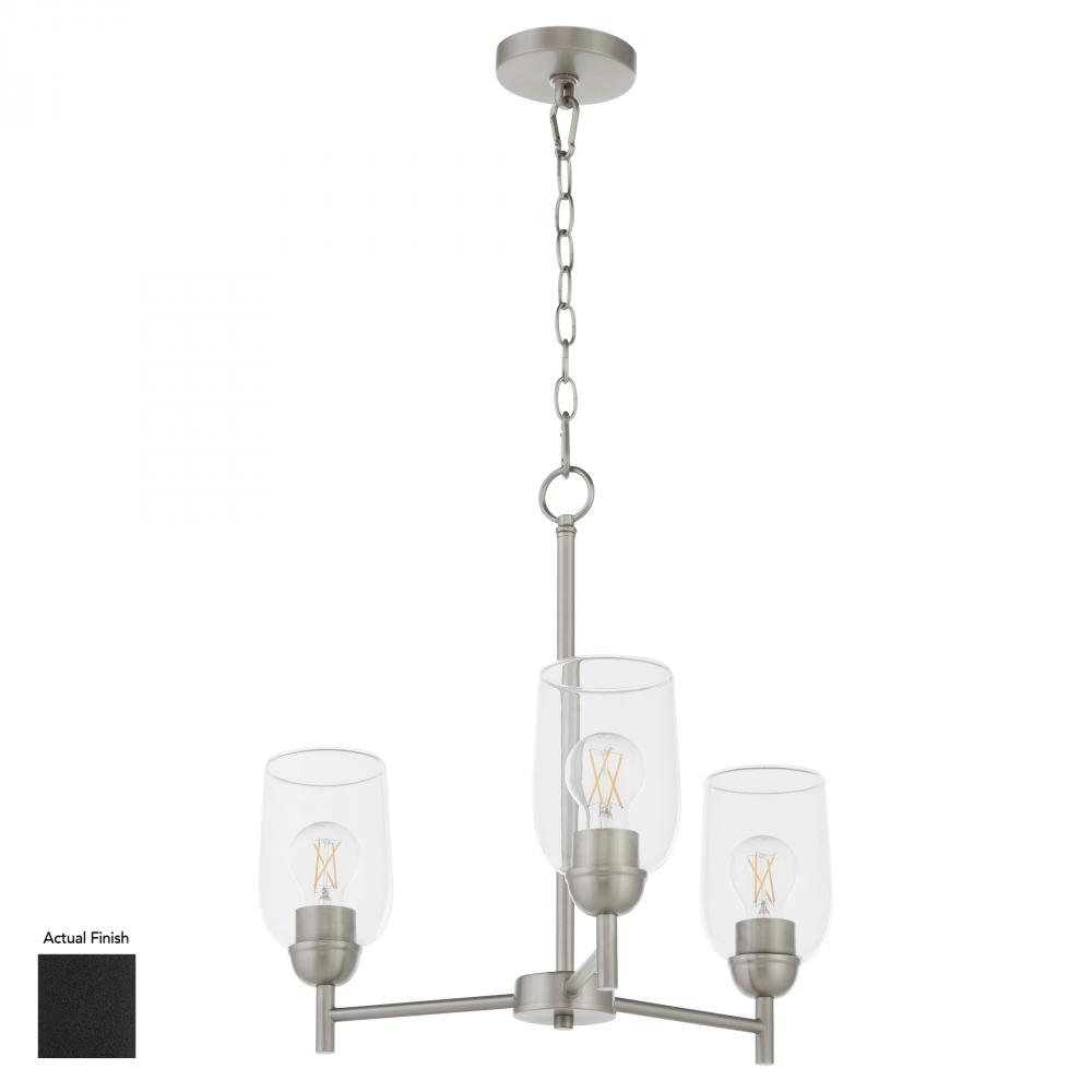 Wallinger 3 Light Chandelier, Matte Black