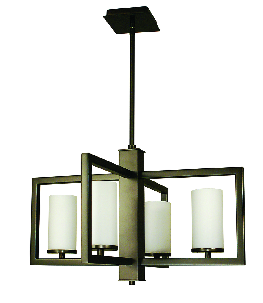 4-Light Brushed Nickel Theorem Dining Chandelier