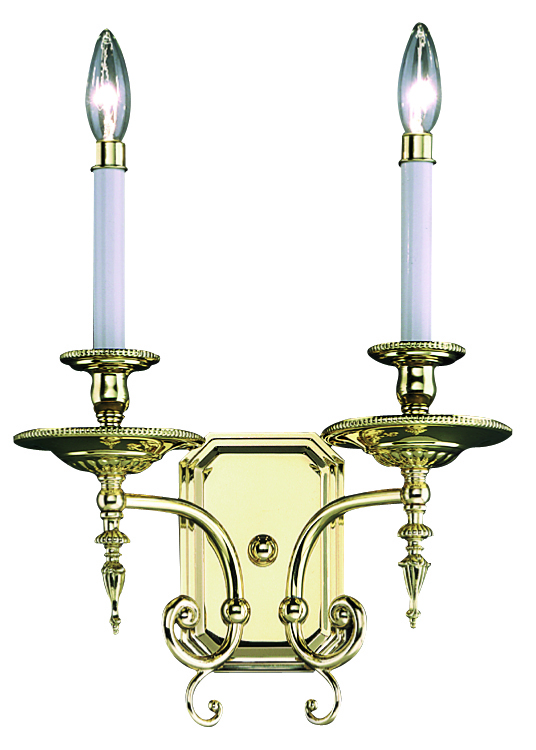 2-Light Polished Silver Kensington Sconce