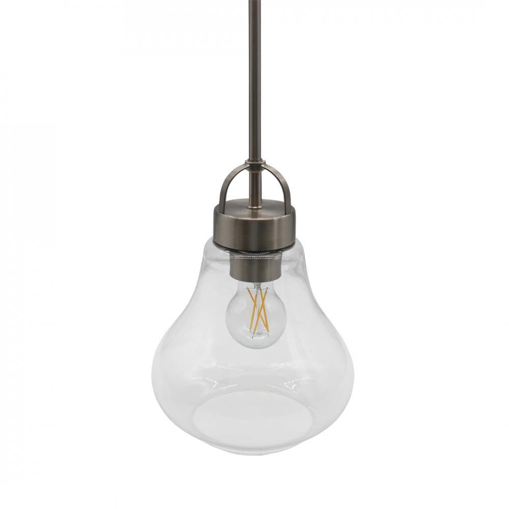 1-Light Clear Glass Pendant - NK