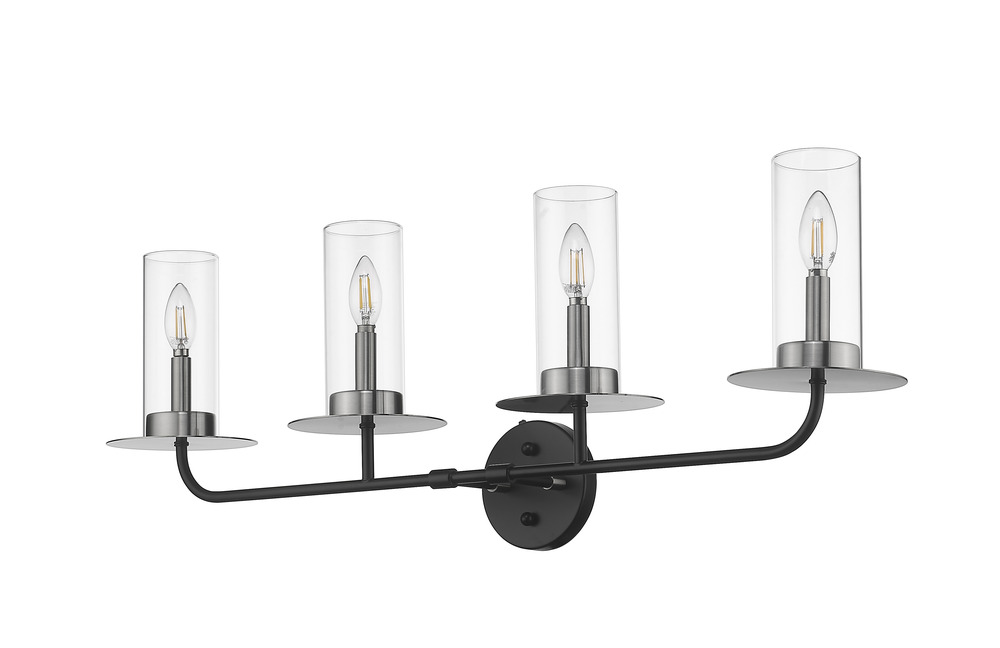 Vivio Aura 4-Bulb Two-Toned Vanity Light - CG/MB/NK