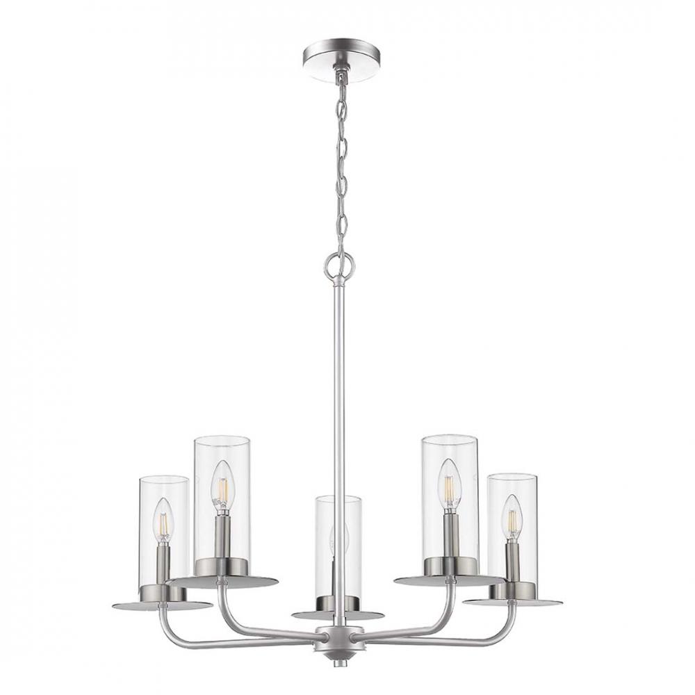 Vivio 5-Light Clear Glass Chandelier - NK