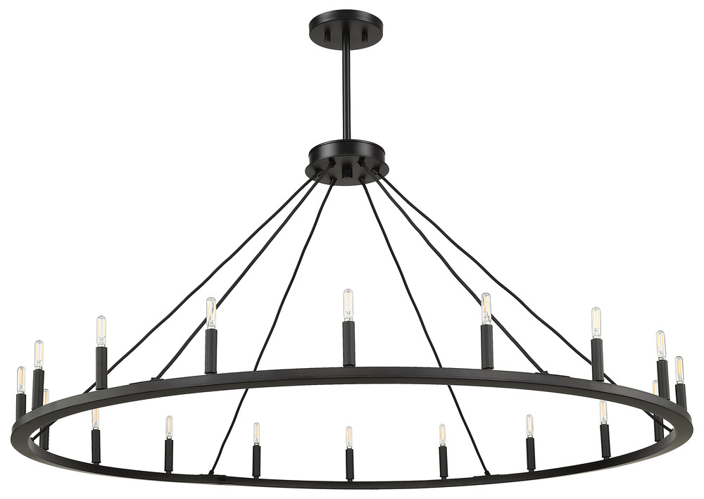 18 Light 60&#34; Big Ring Single Tier Chandelier - MB T6-3K Lamps Included