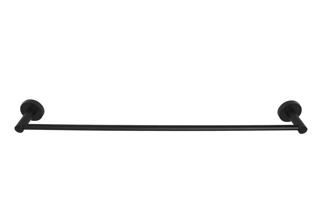 Modern Round 24&#34; Towel Bar - Matte Black